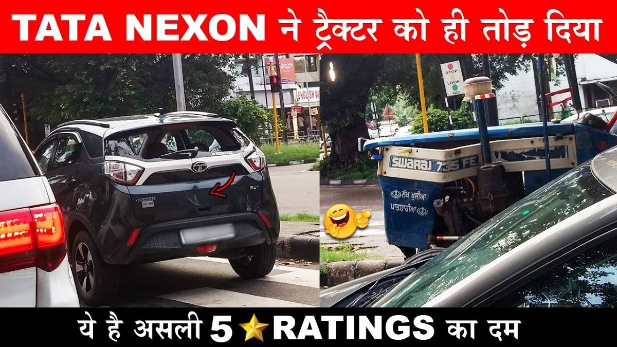 Tata Nexon Gets Rear-ended By Tractor, Suffers Minimal Damage