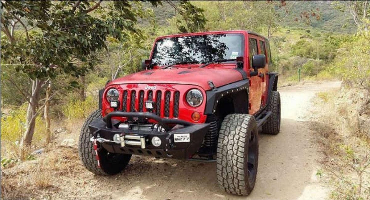 modified jeep wrangler front three quarters