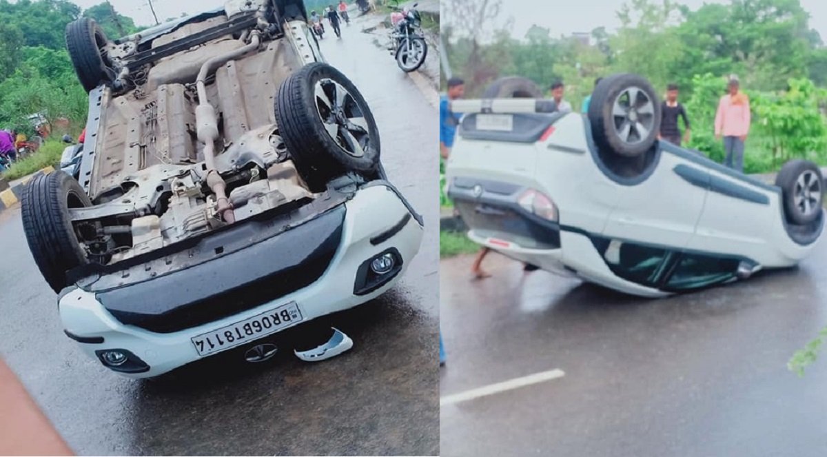 Tata Nexon Overturns Twice, Owners Walks Out With No Injuries
