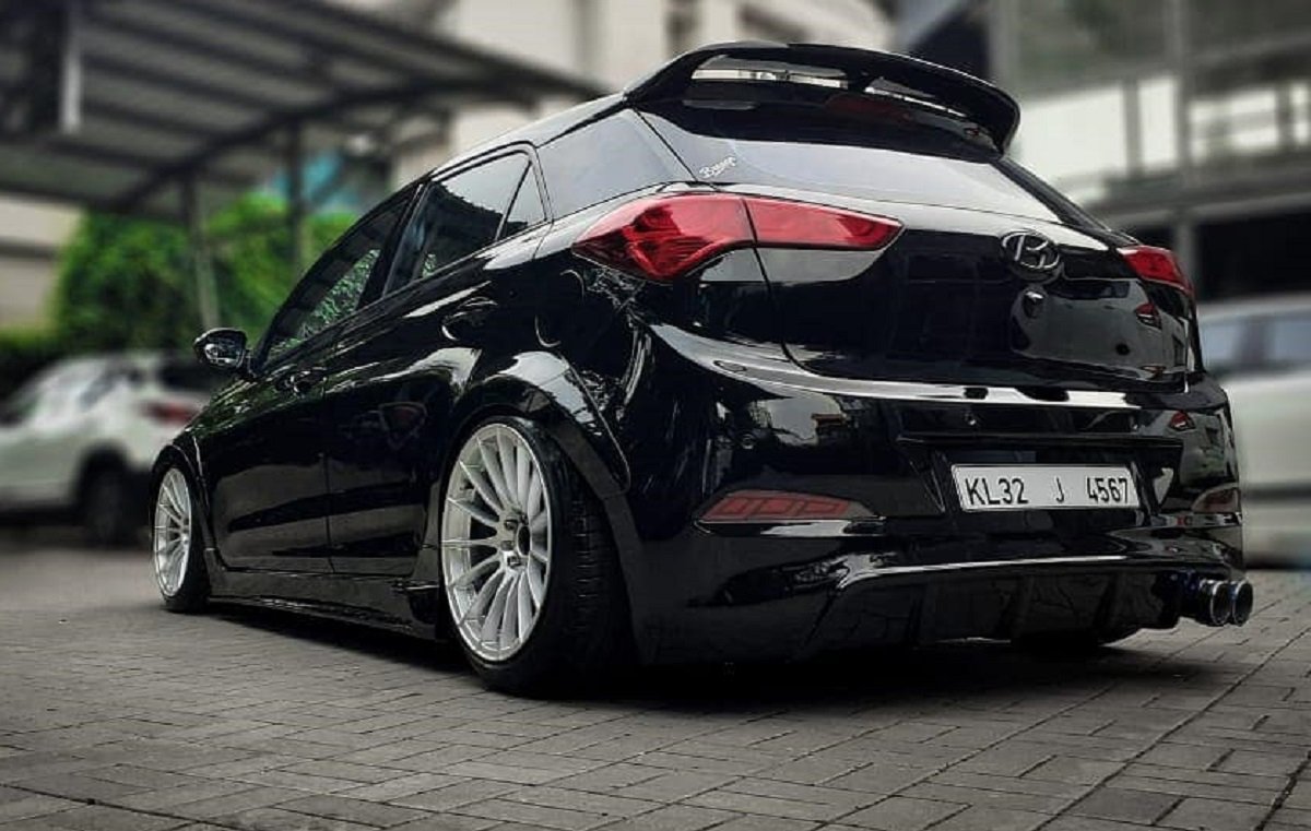 Hyundai Elite i20 Modified With Air Suspension & Wide Bodykit