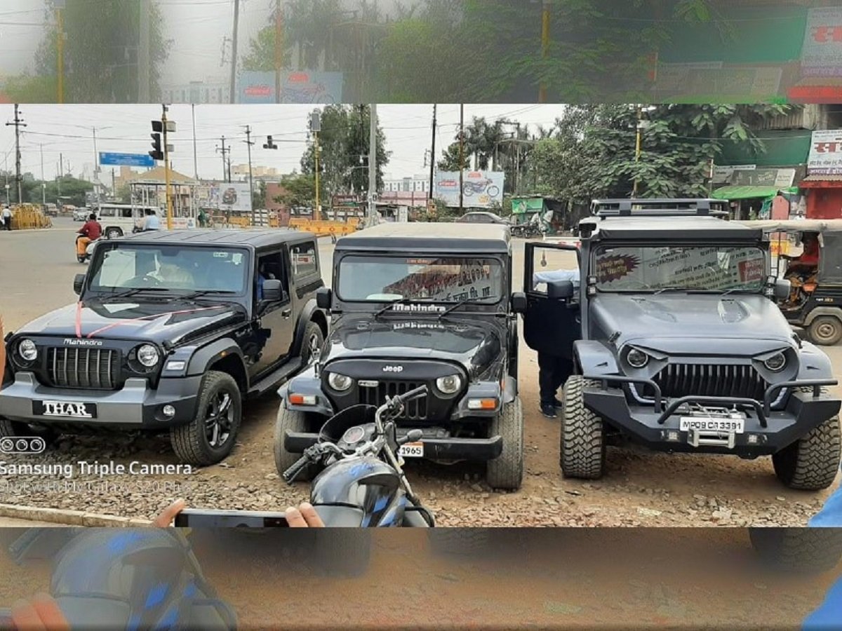 2020 Mahindra Thar Spotted With Angry-bird & Gladiator Grille-equipped Predecessor