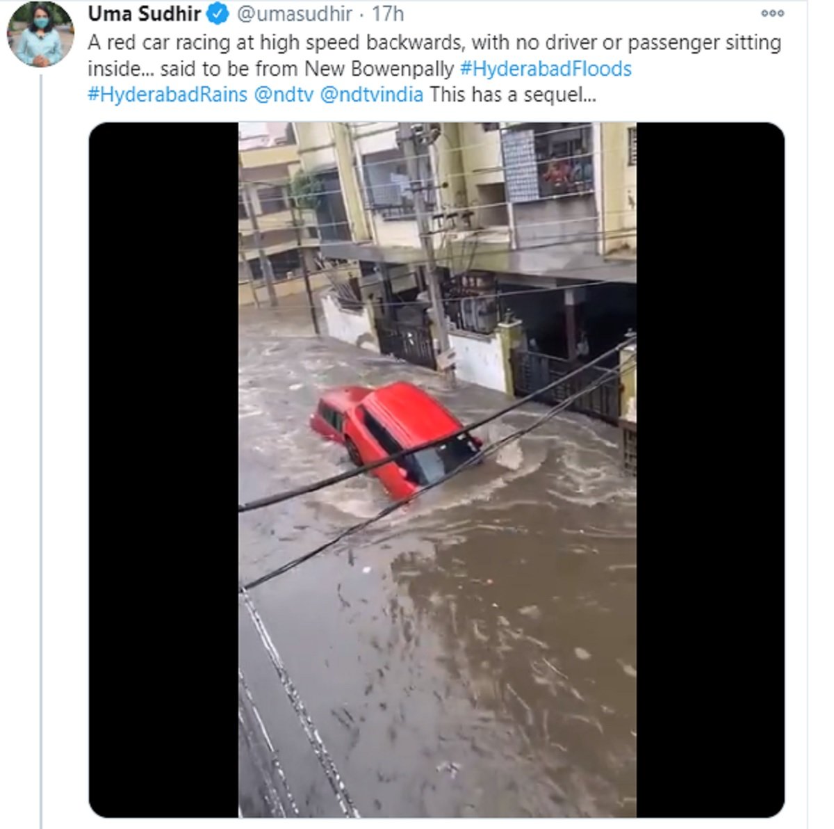 Watch Maruti Swift 'Floating' on a Hyderabad Street [Video]