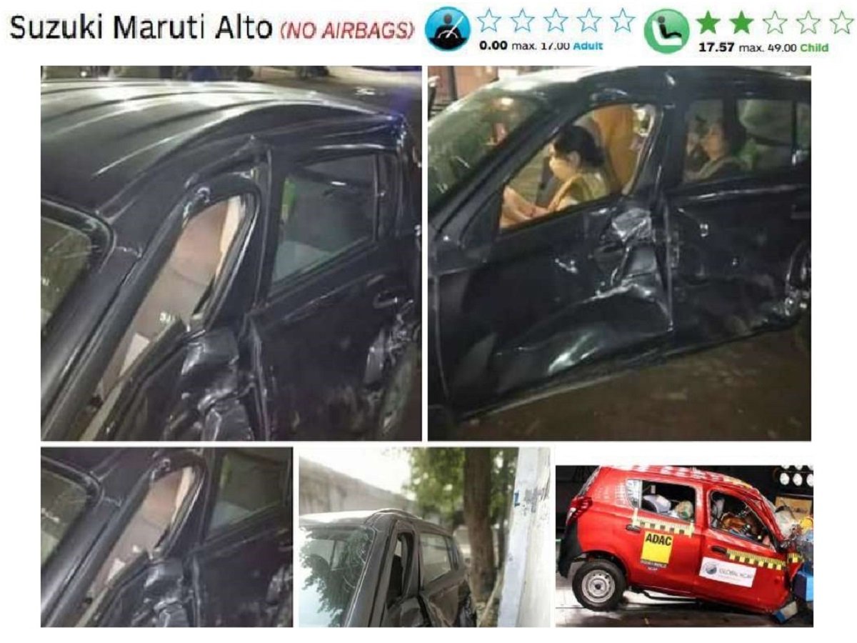 Maruti Alto 800 (Zero-Star NCAP) Dragged by Truck for Meters, All Safe