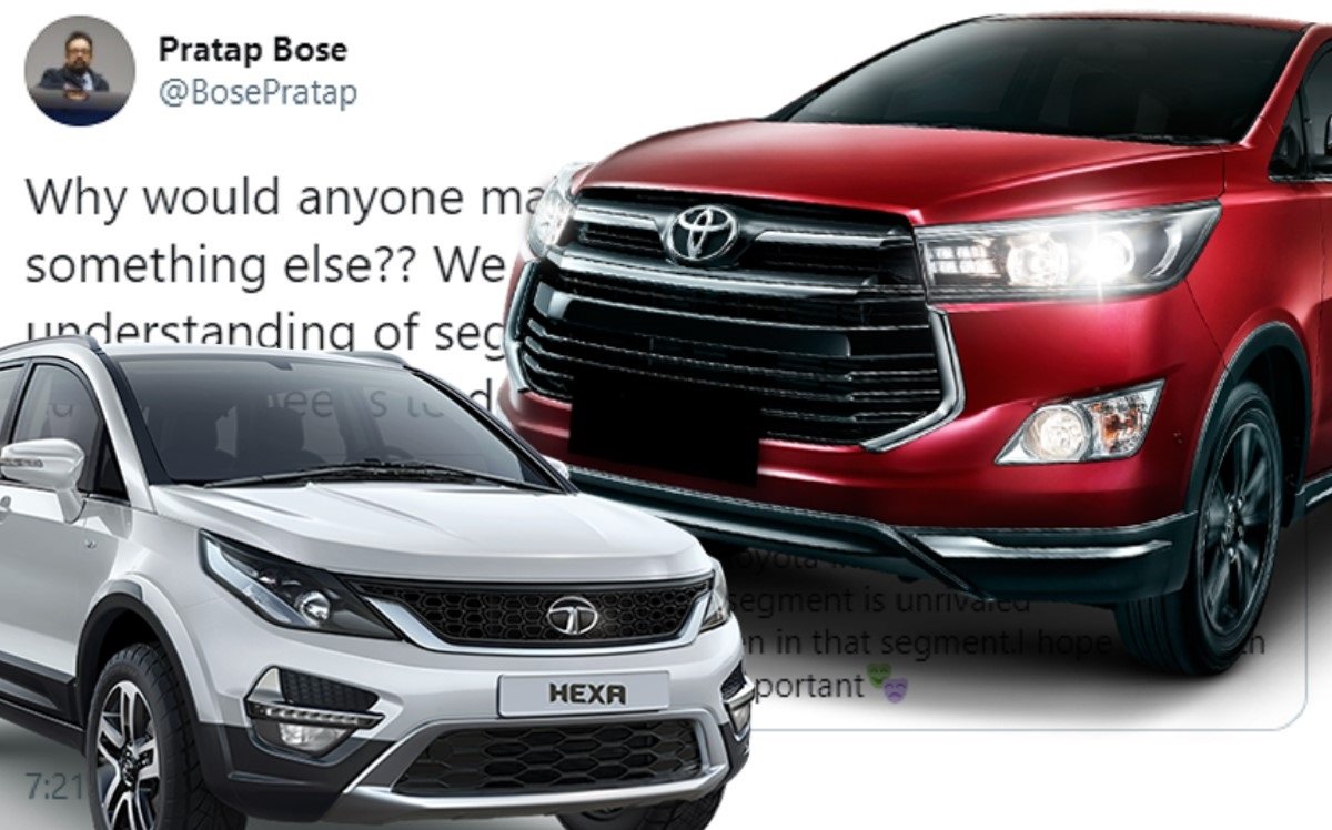 Toyota Innova Crysta Could Never Have A Direct Tata Rival, Reveals Bose