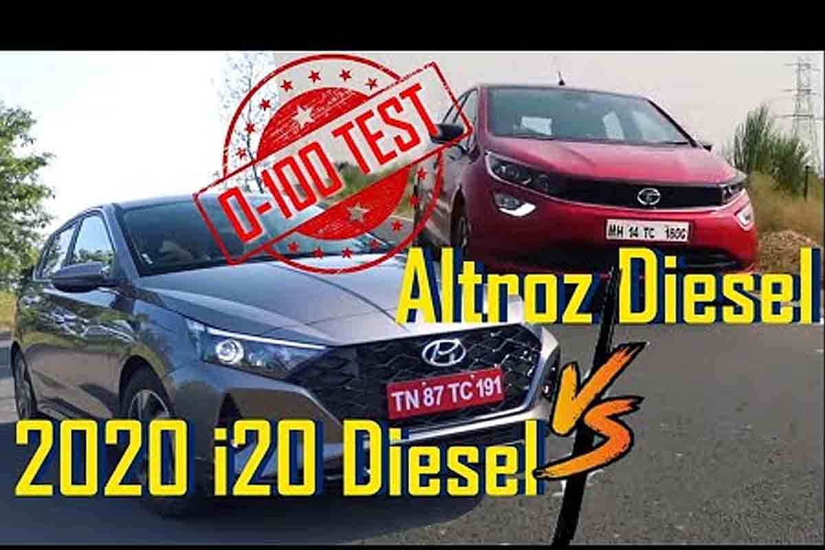 New Hyundai i20 Diesel vs Tata Altroz Diesel Acceleration Test (0-100kmph)