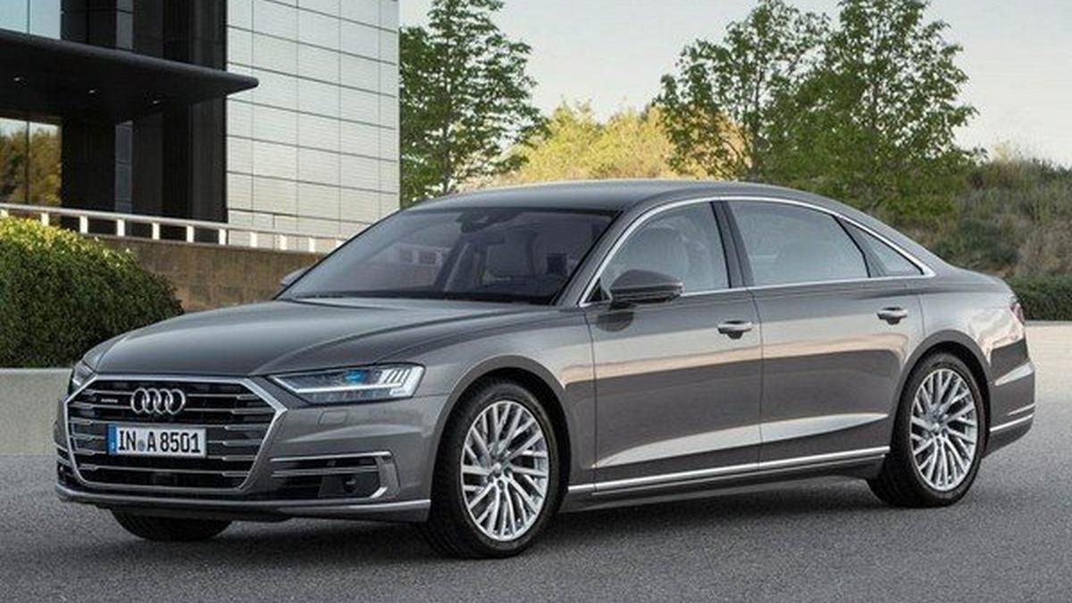2020 audi a8 l grey front angle