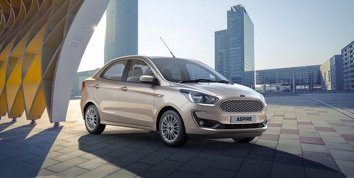 ford cars under 10 lakh - ford aspire front three quarters
