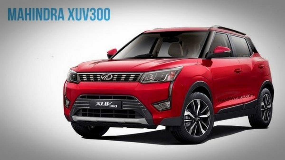 Mahindra XUV300 W4 2019 red angular look 