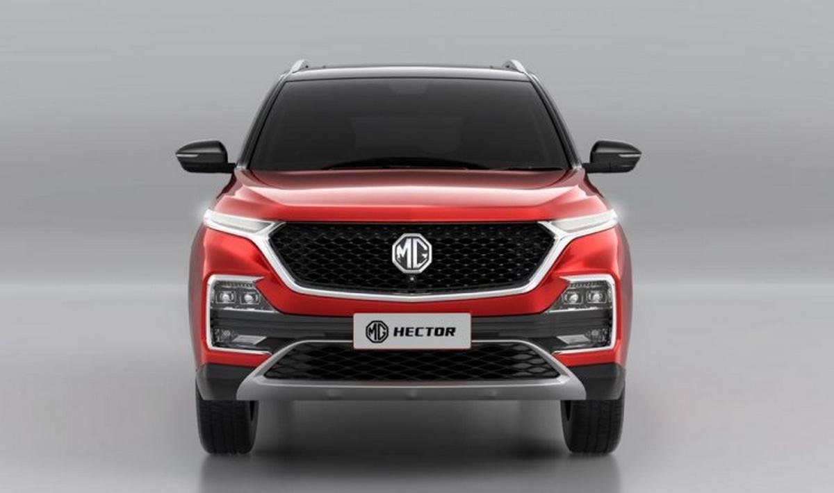 mg hector red front view