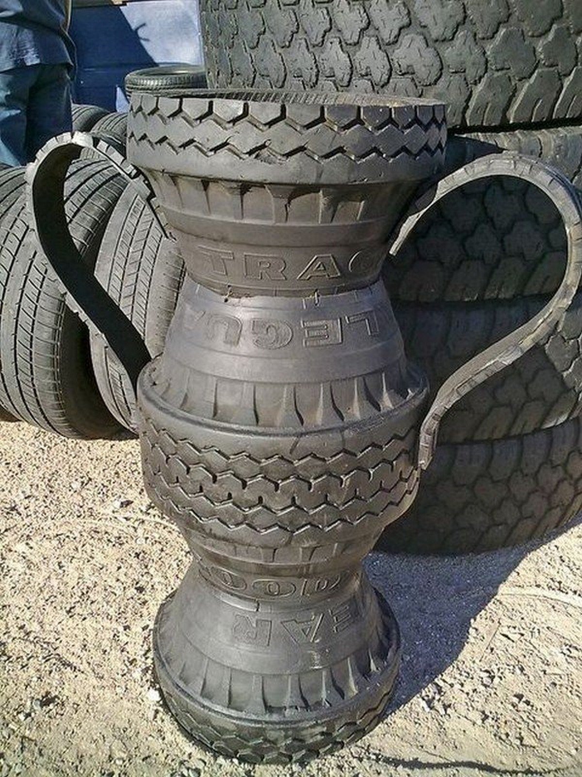 Beautiful tyre sculptures