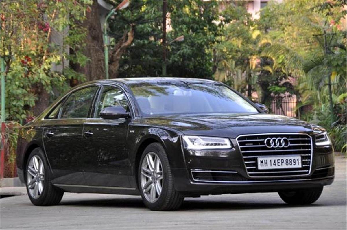 audi a8l india black front angle