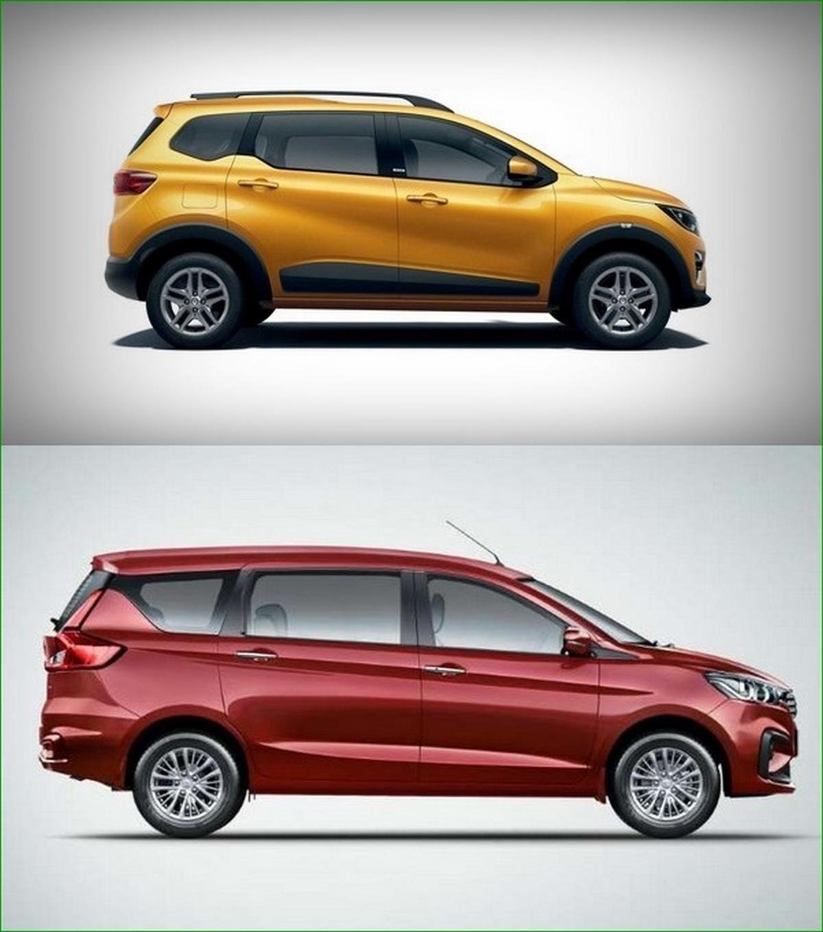 Renault Triber vs Maruti Ertiga - renault triber maruti ergia side profile