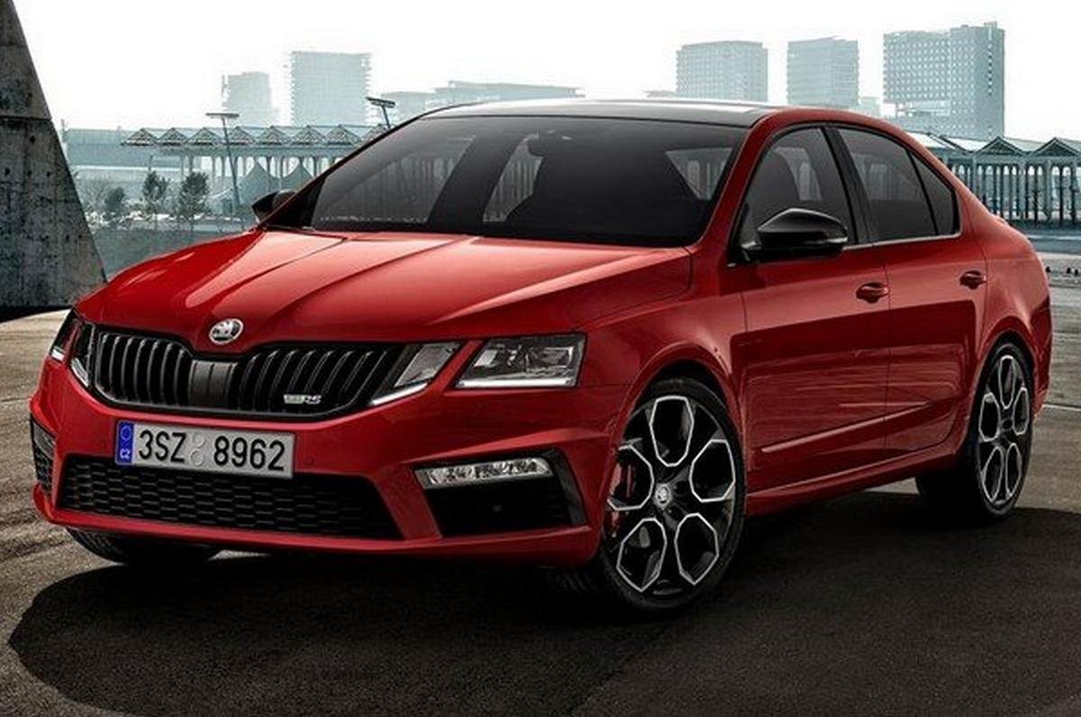 skoda octavia rs red front angle