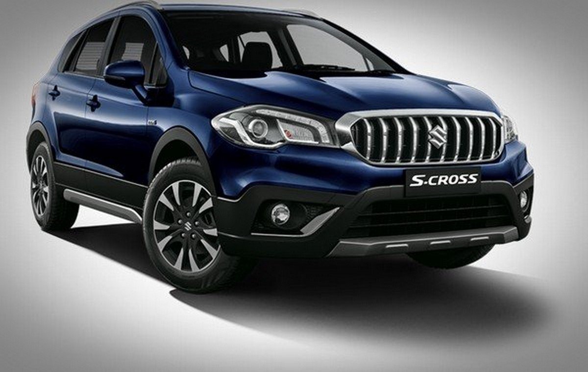 Maruti S-Cross blue color front angle look