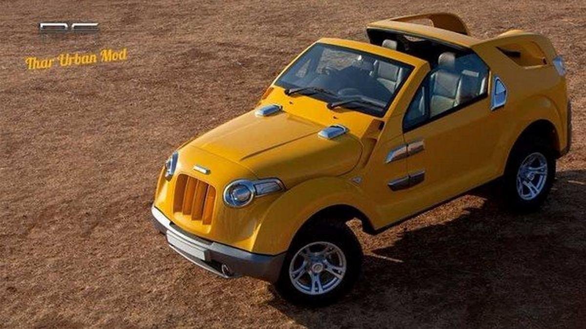 DC design Mahindra Thar yellow shot from the above