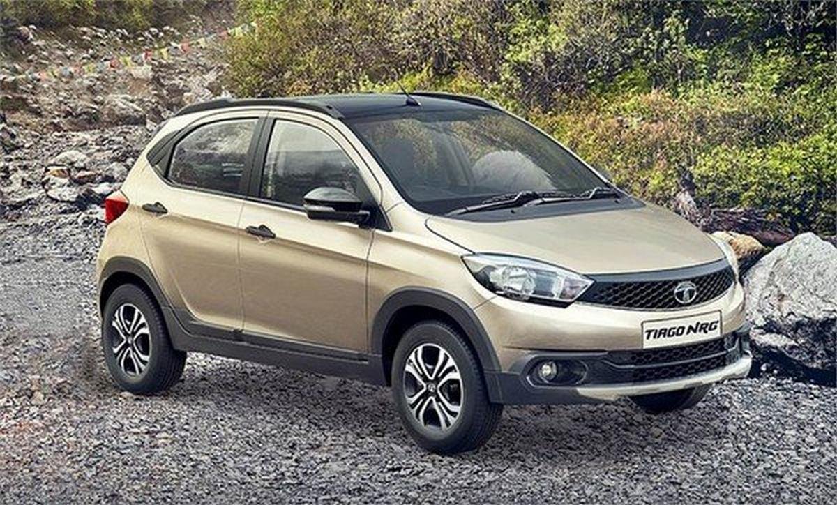 tata tiago nrg silver front angle