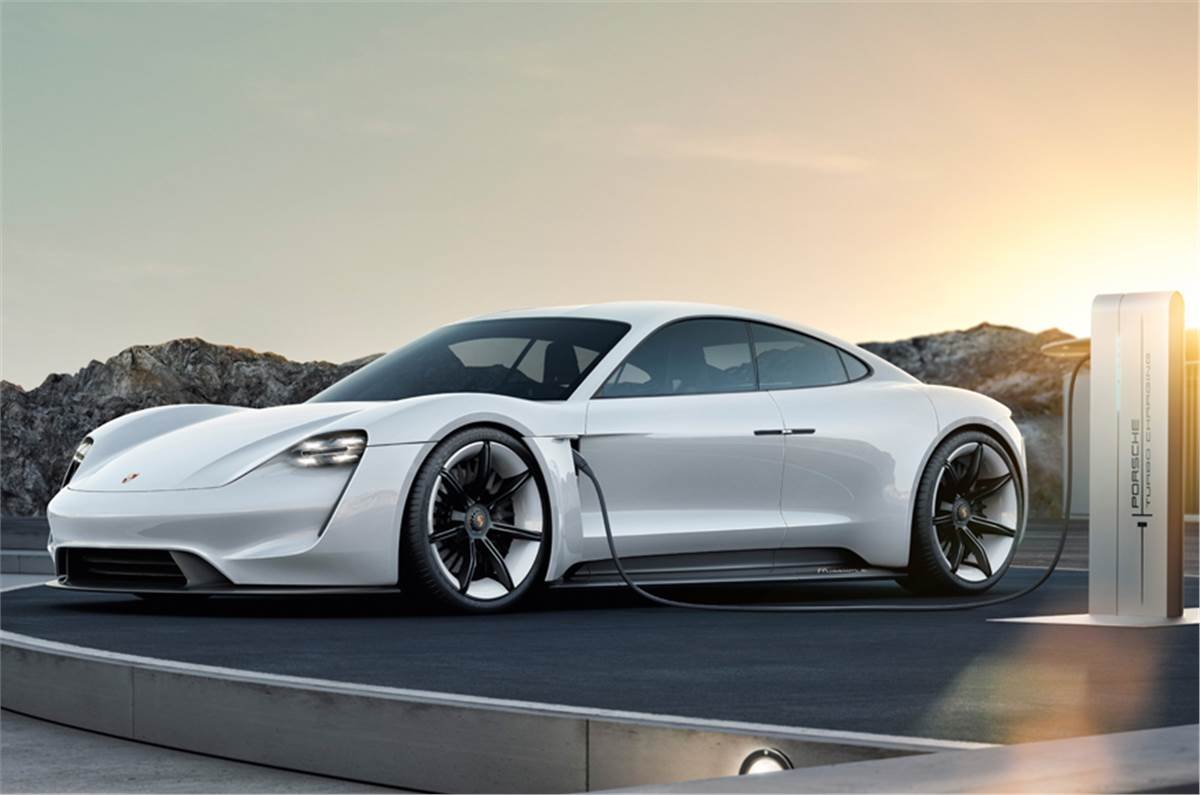 upcoming electric cars in India Porsche-Taycan-front-side-look