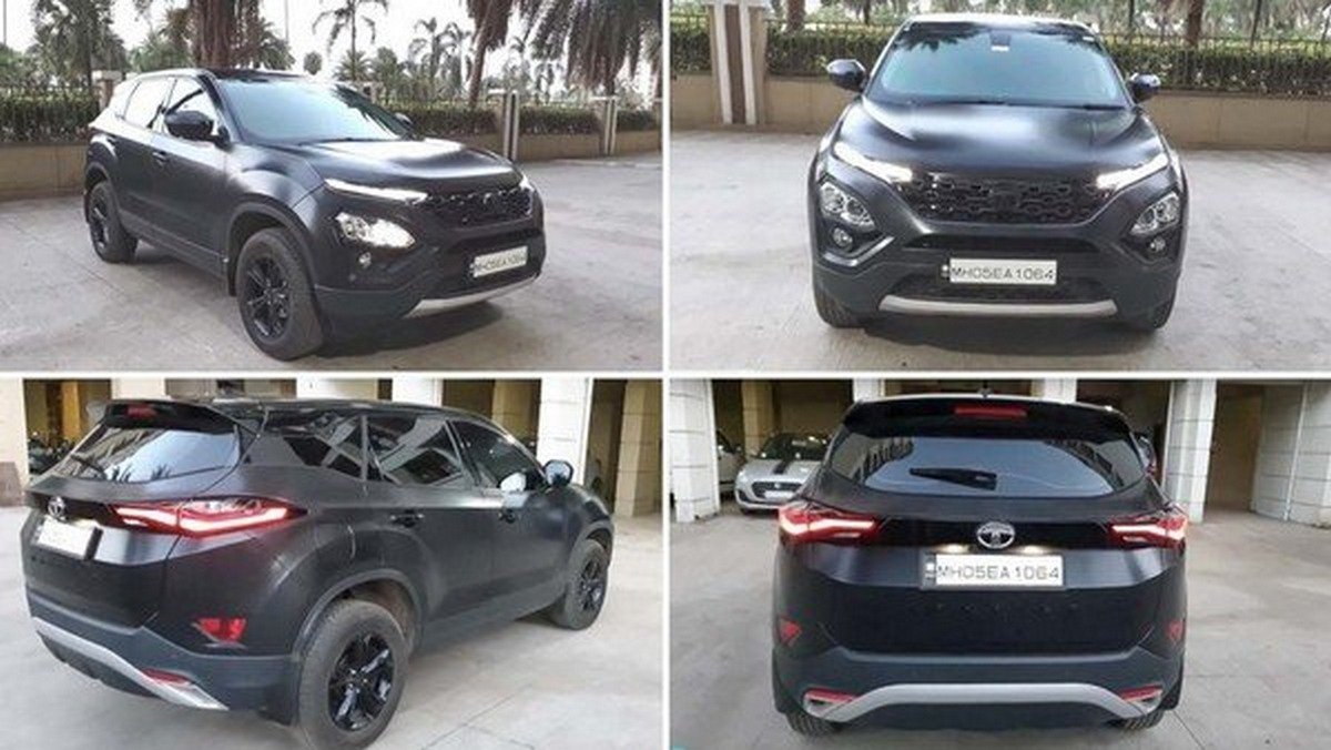 modified tata harrier black from all sides