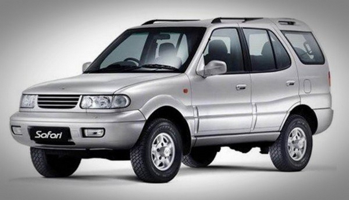 tata safari petrol silver front angle