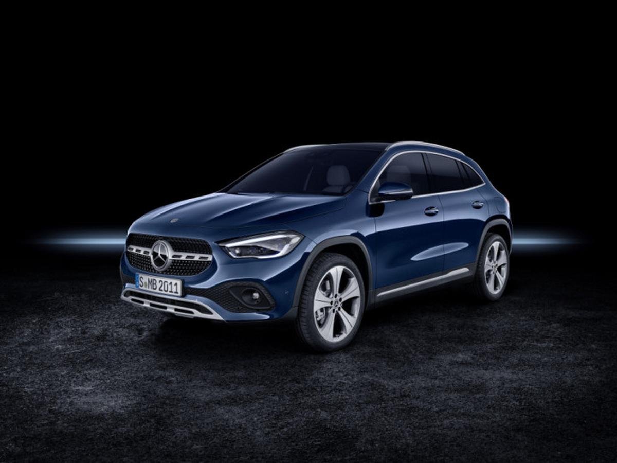 Upcoming mercedes cars in india 2020 - mercedes benz gla blue front three quarters