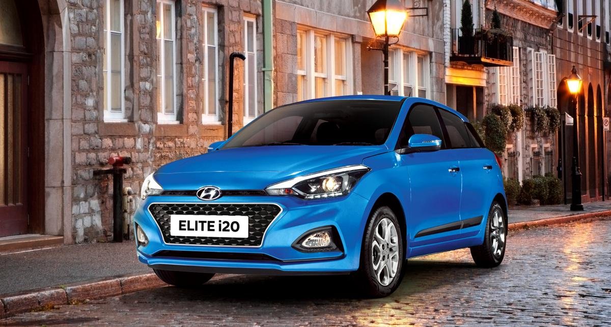 hyundai elite i20 blue front angle