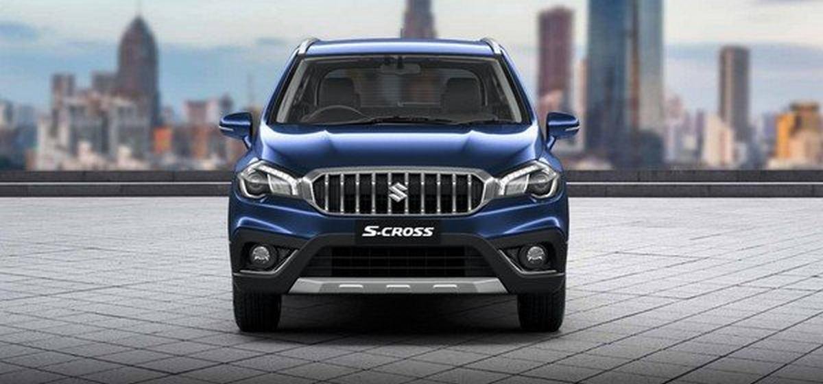 maruti s-cross blue front angle