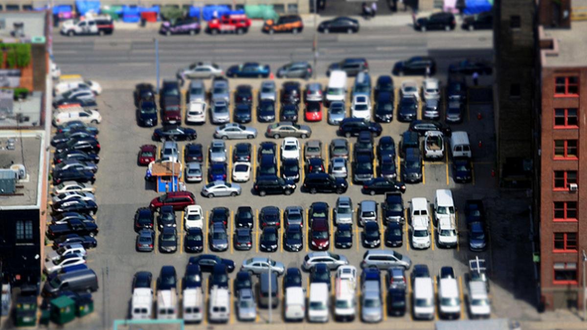 Crowded parking lot