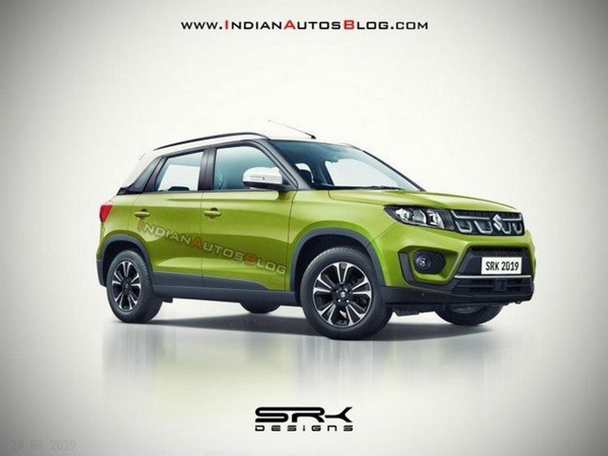 2020 maruti suzuki vitara brezza rendered green side profile angle