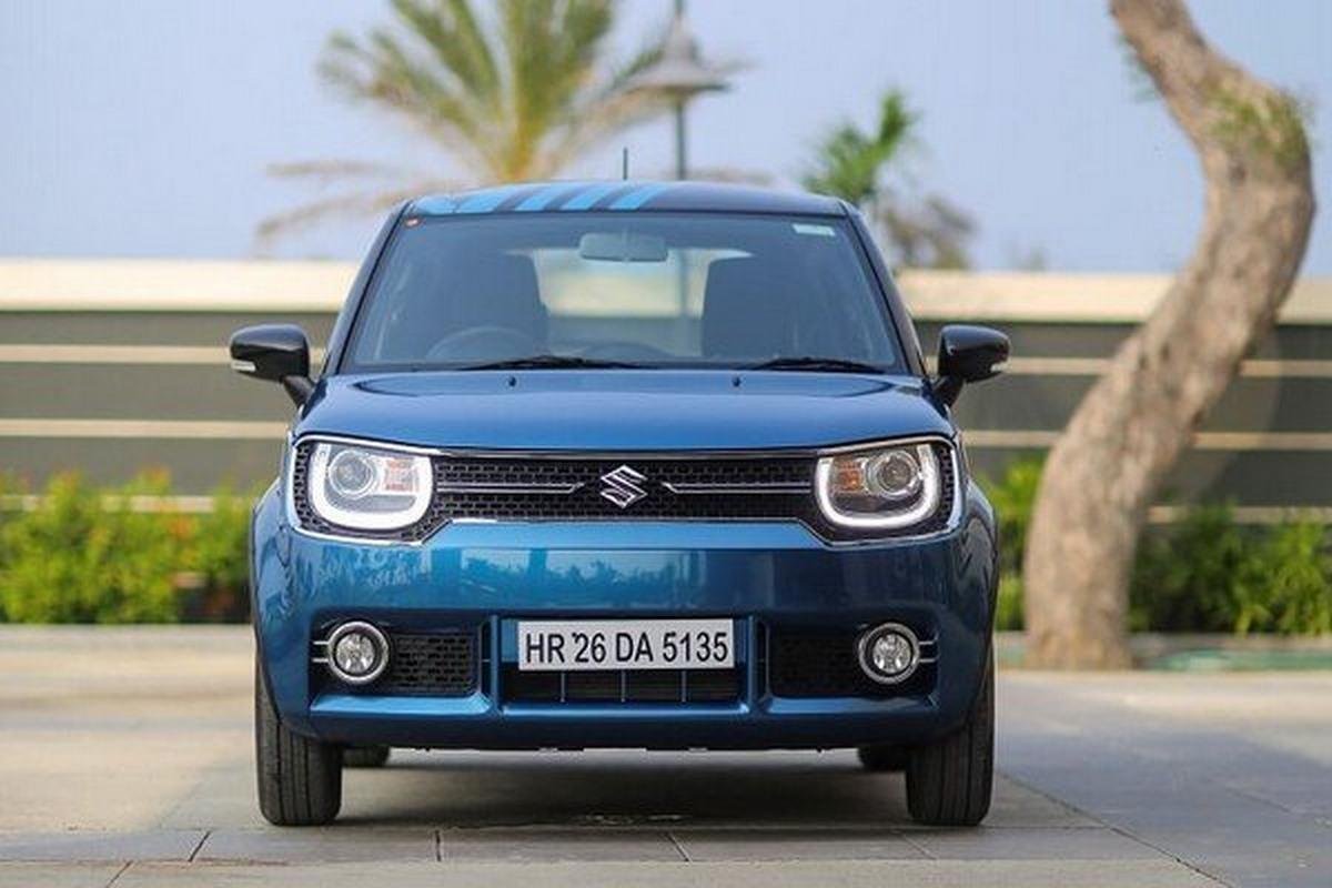 Maruti Ignis blue color direct front look