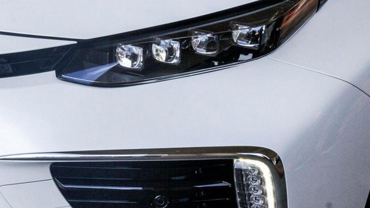 The LED headlights of Toyota Mirai 2014 