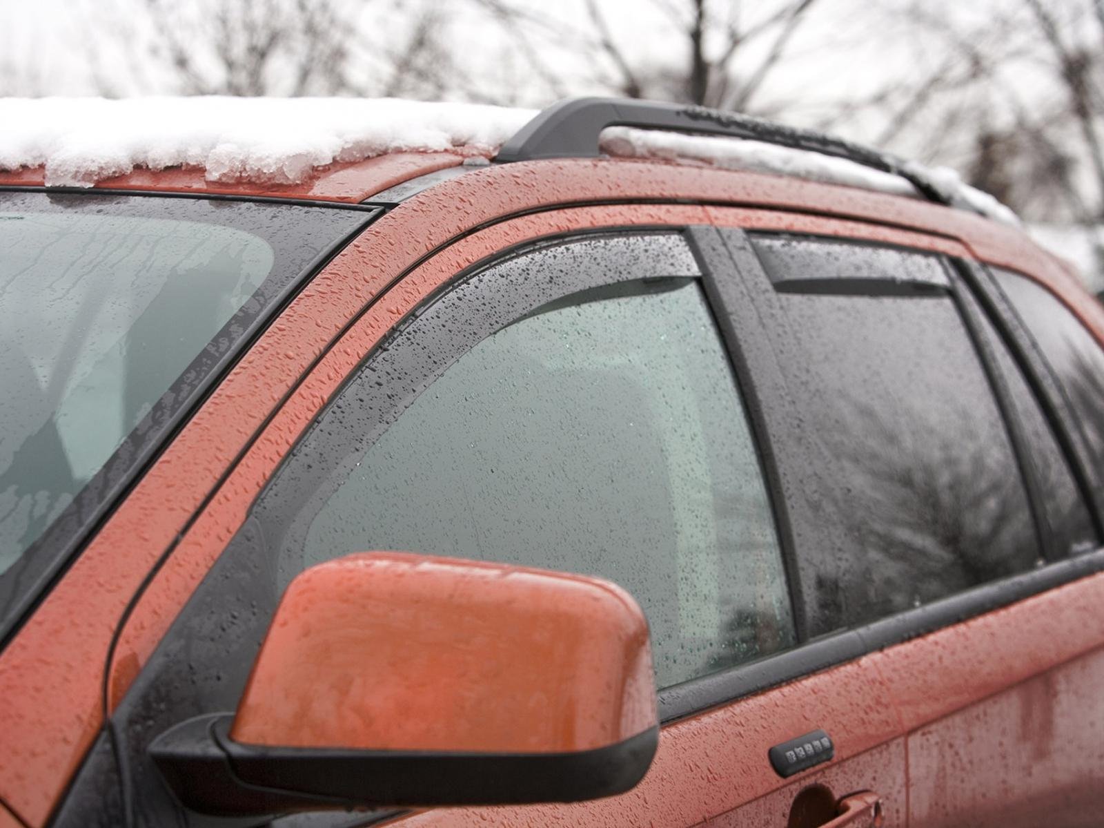car window rain visor orange car