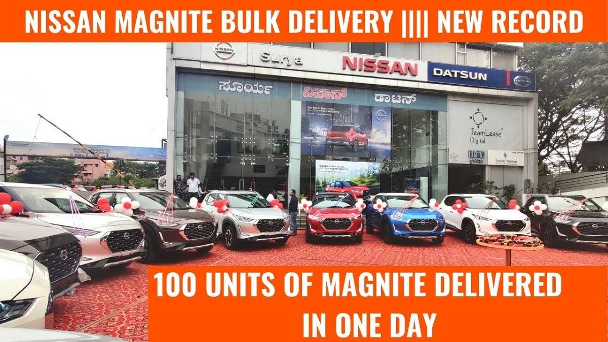 100 Units of Nissan Magnite Delivered in a Day by Nissan Dealer in Bangalore
