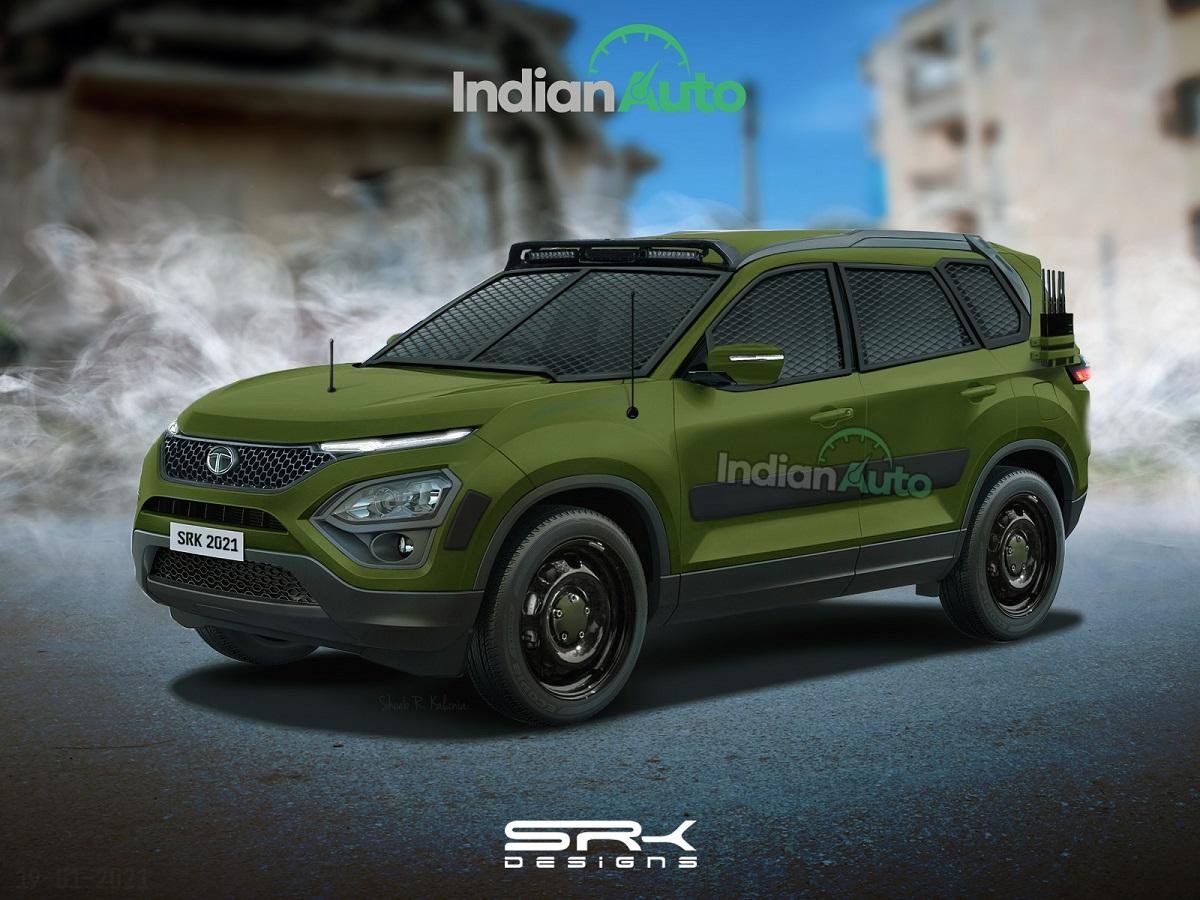 Army-Spec 2021 Tata Safari Rendered, Potent Replacement for GS800?