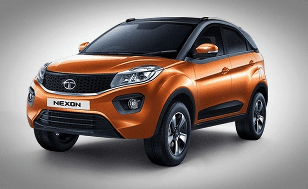 tata-nexon-three-quarter-front orange black front look