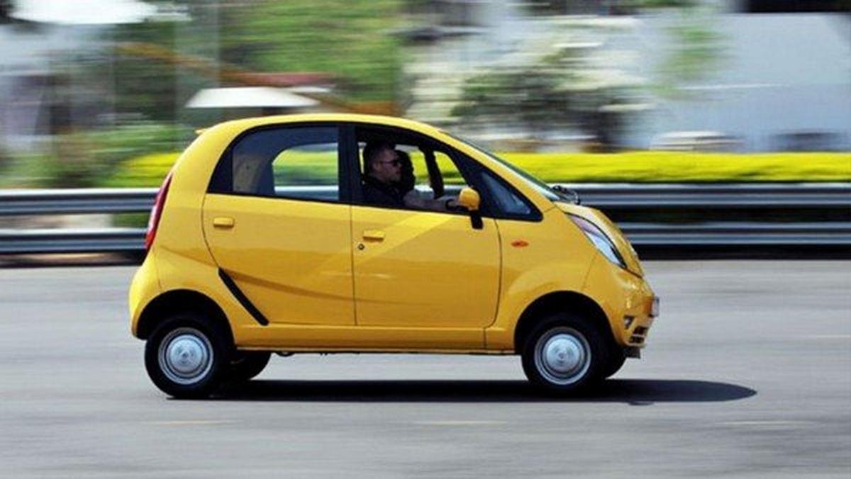 tata nano yellow side profile