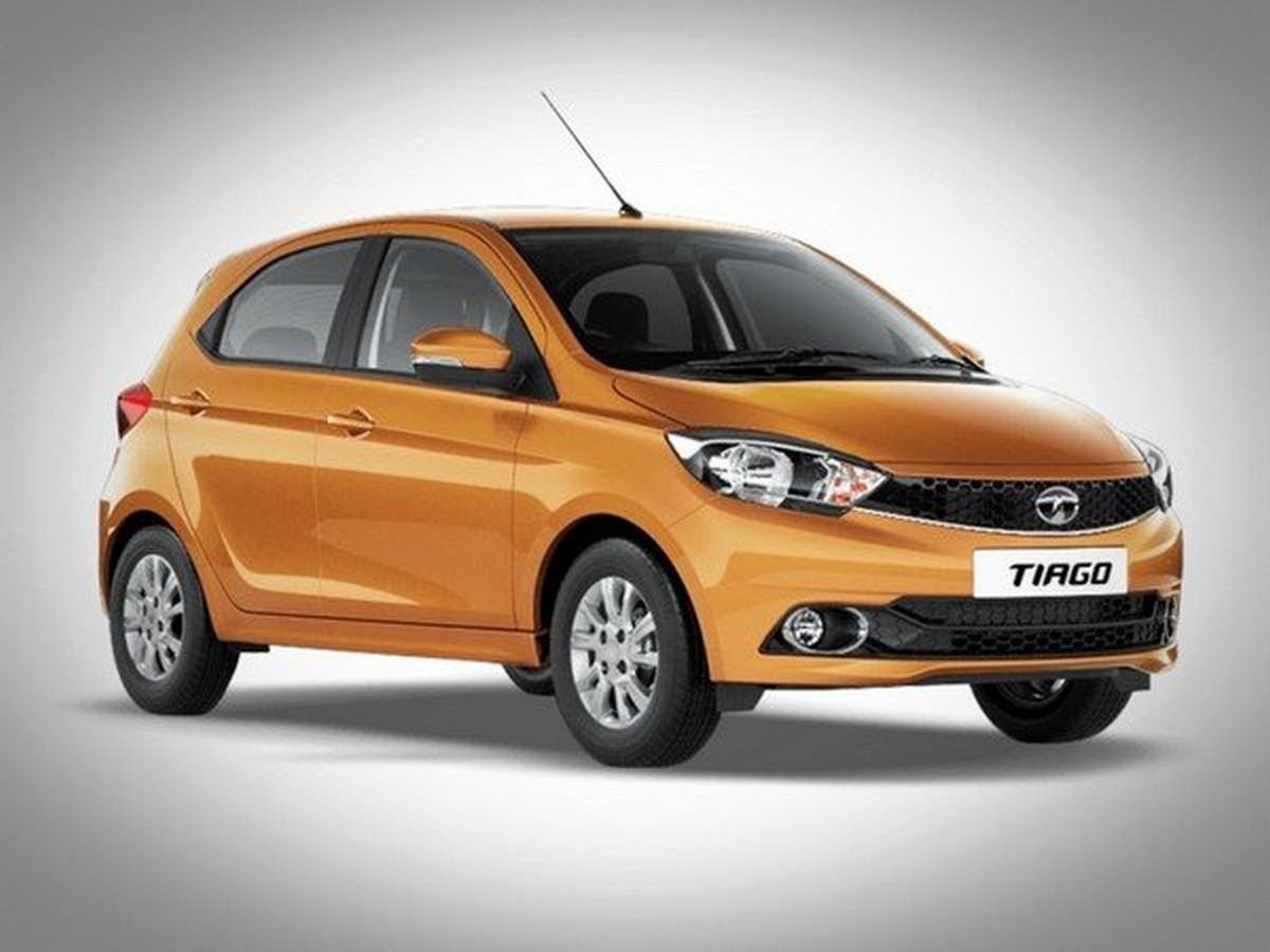 Tata Tiago brown color front view