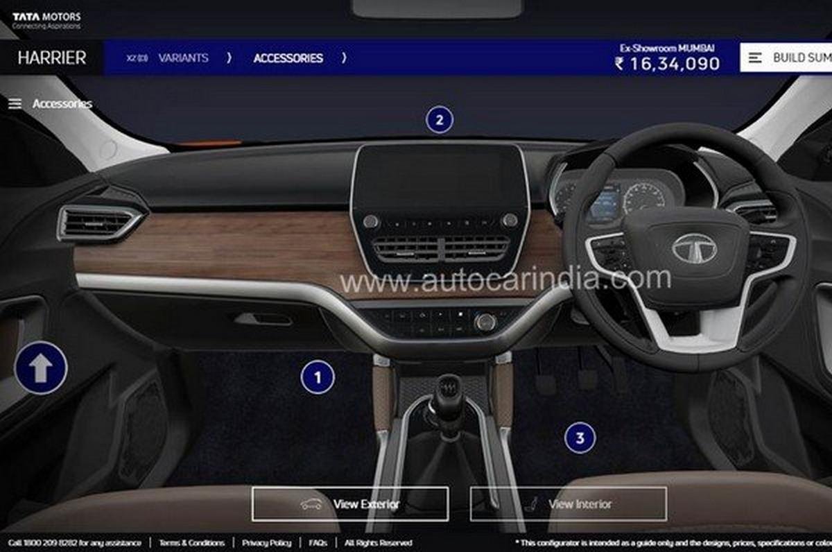 Tata Harrier on web black color interior
