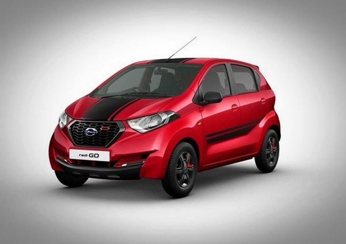 facelifted Datsun Redigo red colour