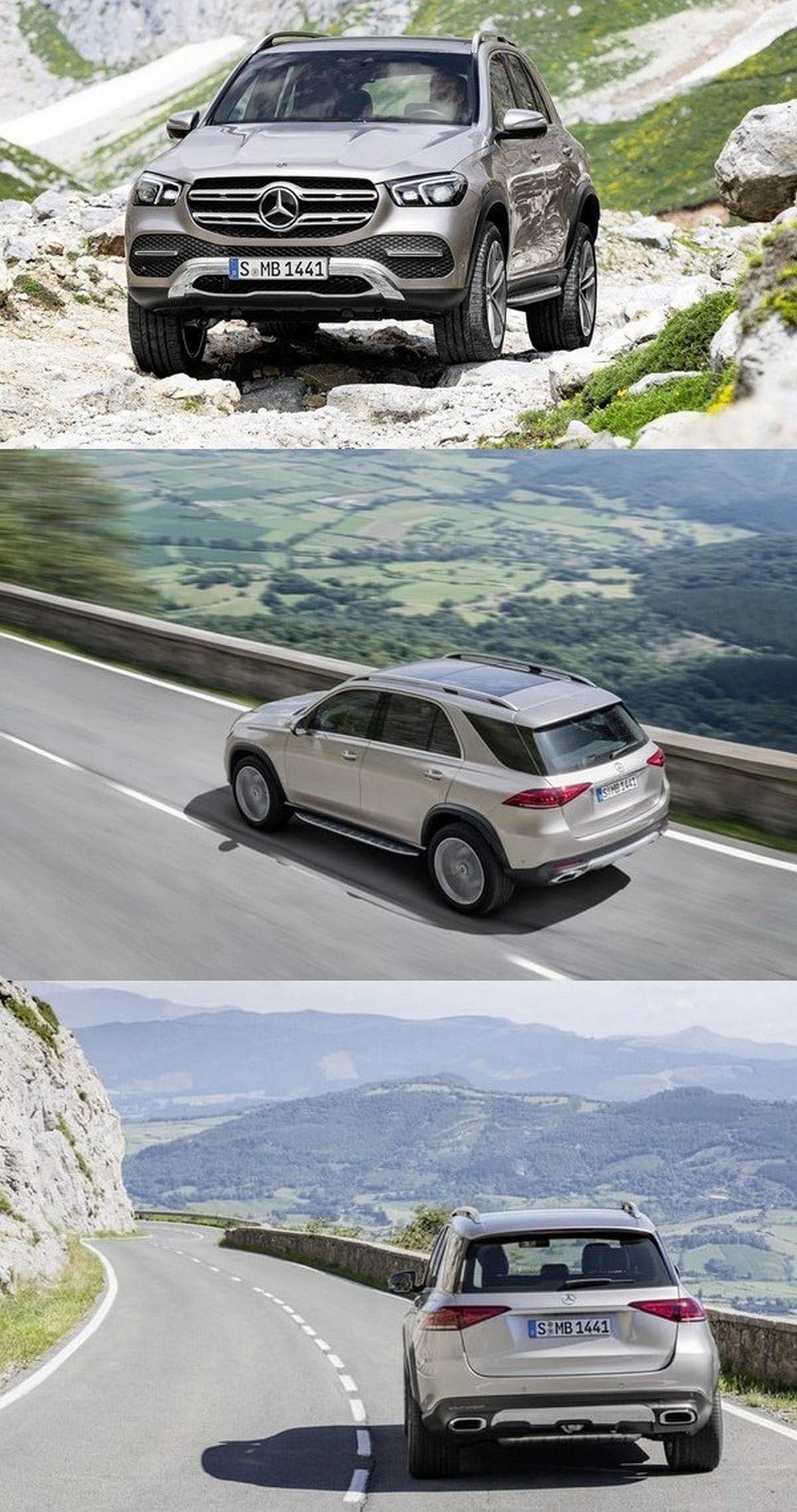 Mercedes GLE SUV front side and rear