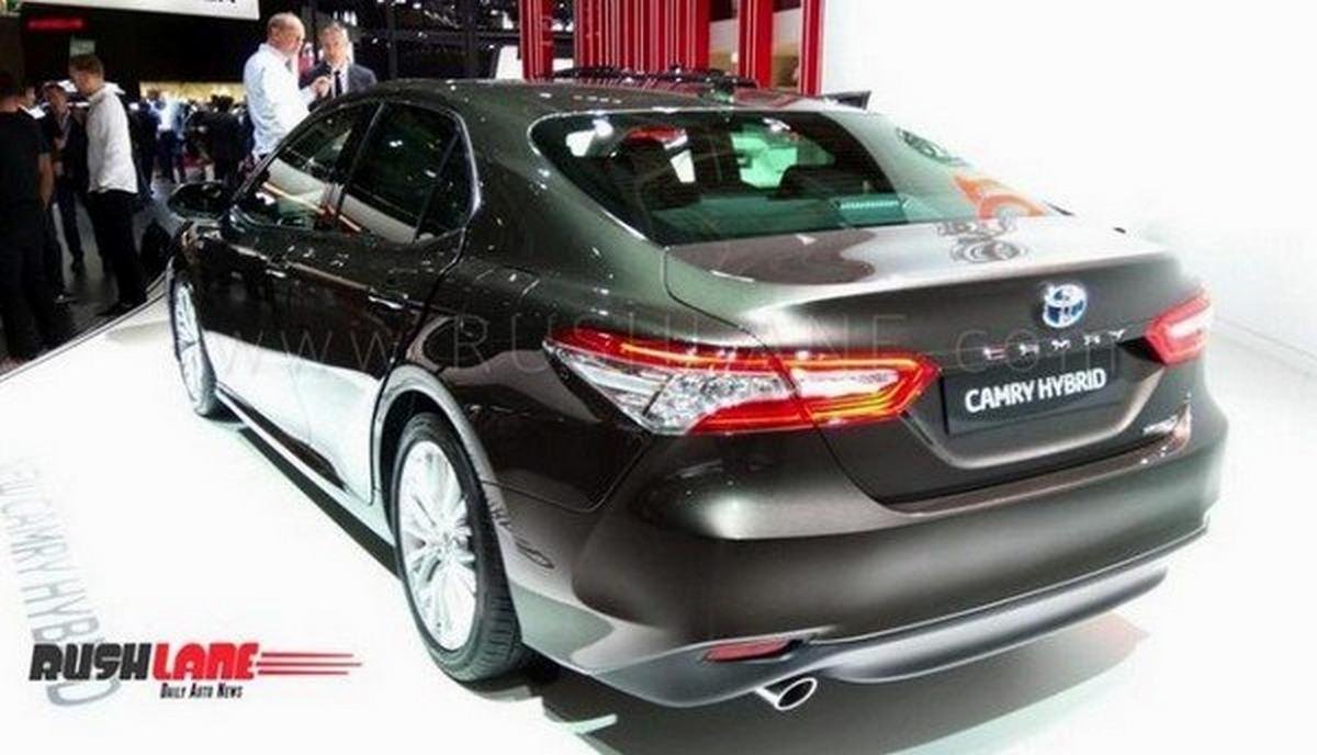 The Camry Hybrid at Paris Motor show 2018 rear look