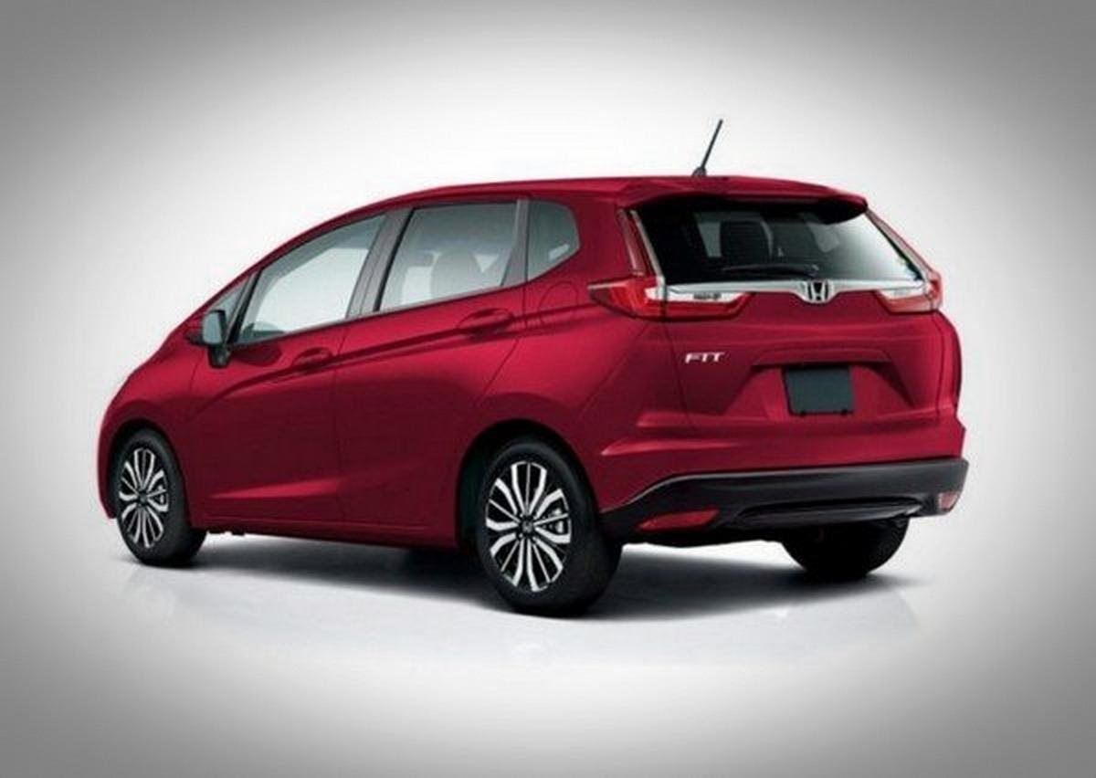 2020 honda jazz rendered red rear angle