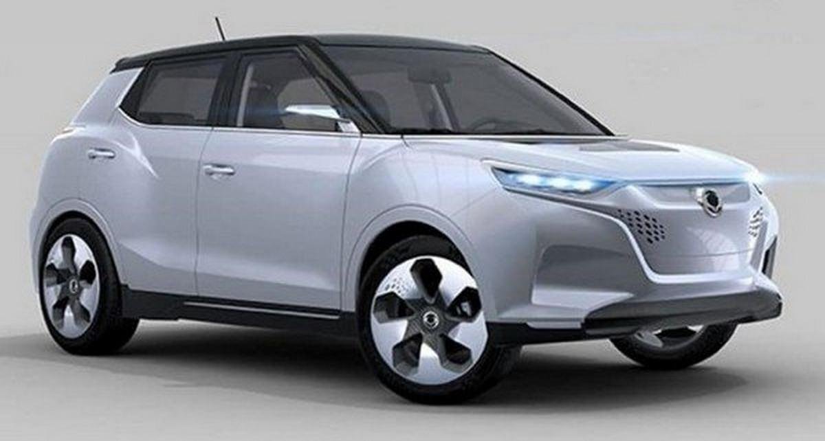 2020 Mahindra XUV300 EV white angular look