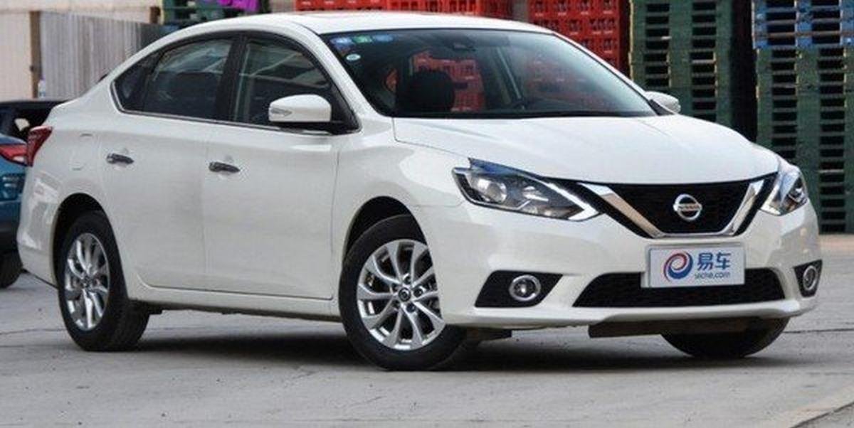 Nissan Sylphy EV white color from back to front in the showroom