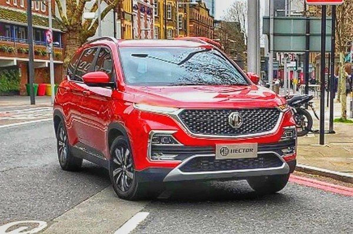 mg hector red front angle