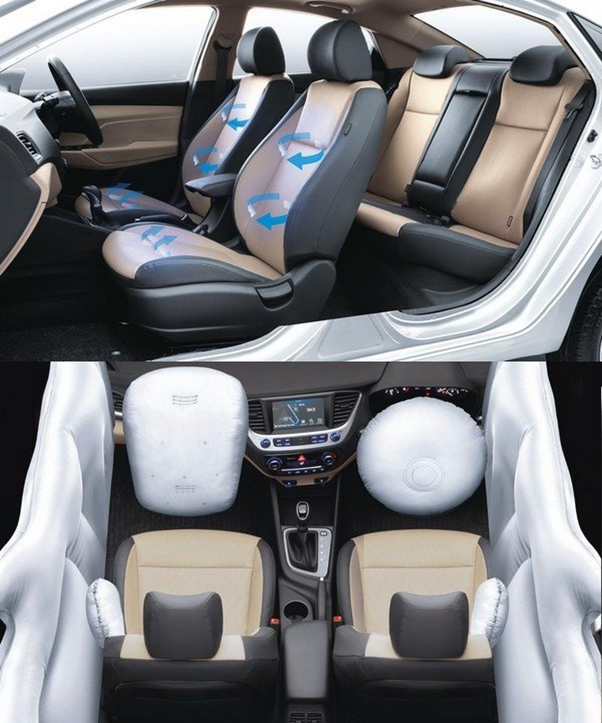 Hyundai Verna, front seats, six airbags