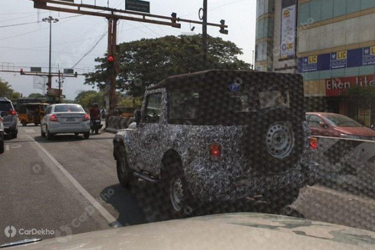 2020 mahindra thar rear three quarters