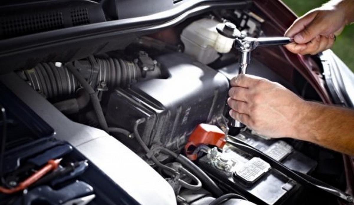 A car being serviced