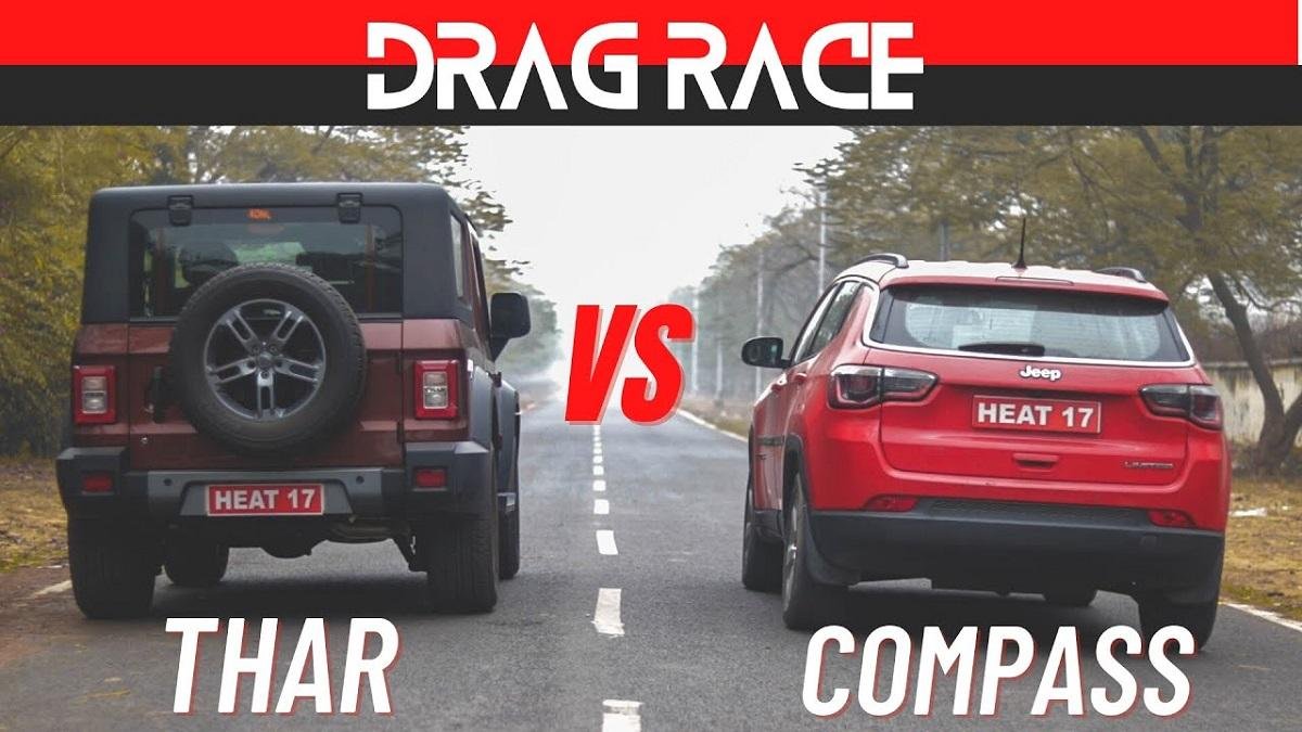 Jeep Compass vs Mahindra Thar Participate in Drag Race, Interesting Results