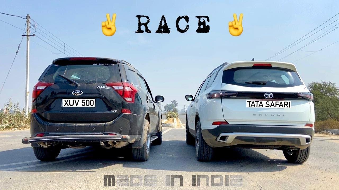 New Tata Safari Decisively Beats Mahindra XUV 500 In Drag Race - VIDEO