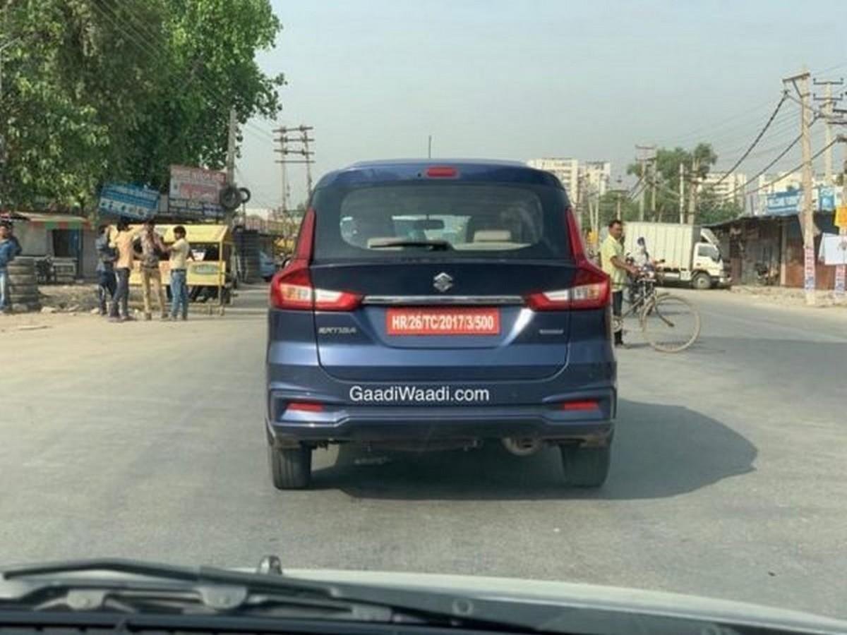 maruti suzuki ertiga rear angle shot of car